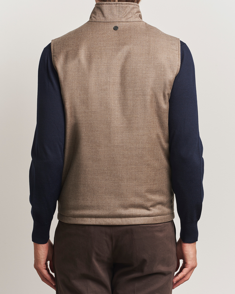 Men | Coats & Jackets | Oscar Jacobson | Nylon/Wool Reversible Vest Brown