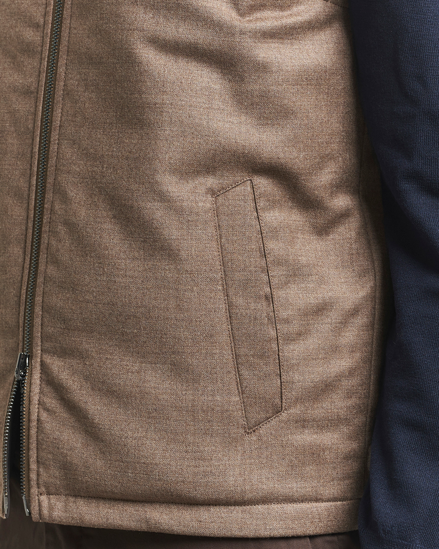 Men | Coats & Jackets | Oscar Jacobson | Nylon/Wool Reversible Vest Brown