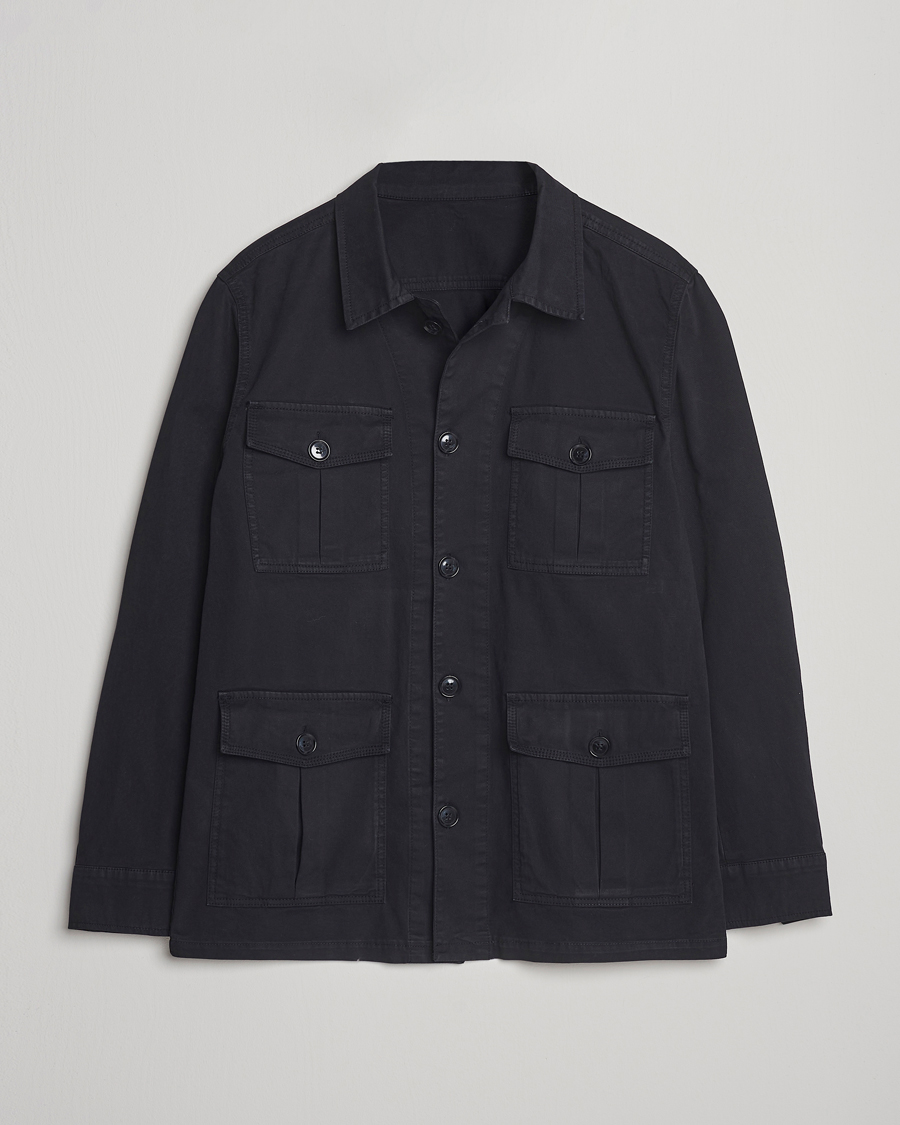 Men | Shirts | Oscar Jacobson | Safari Shirt Jacket Black