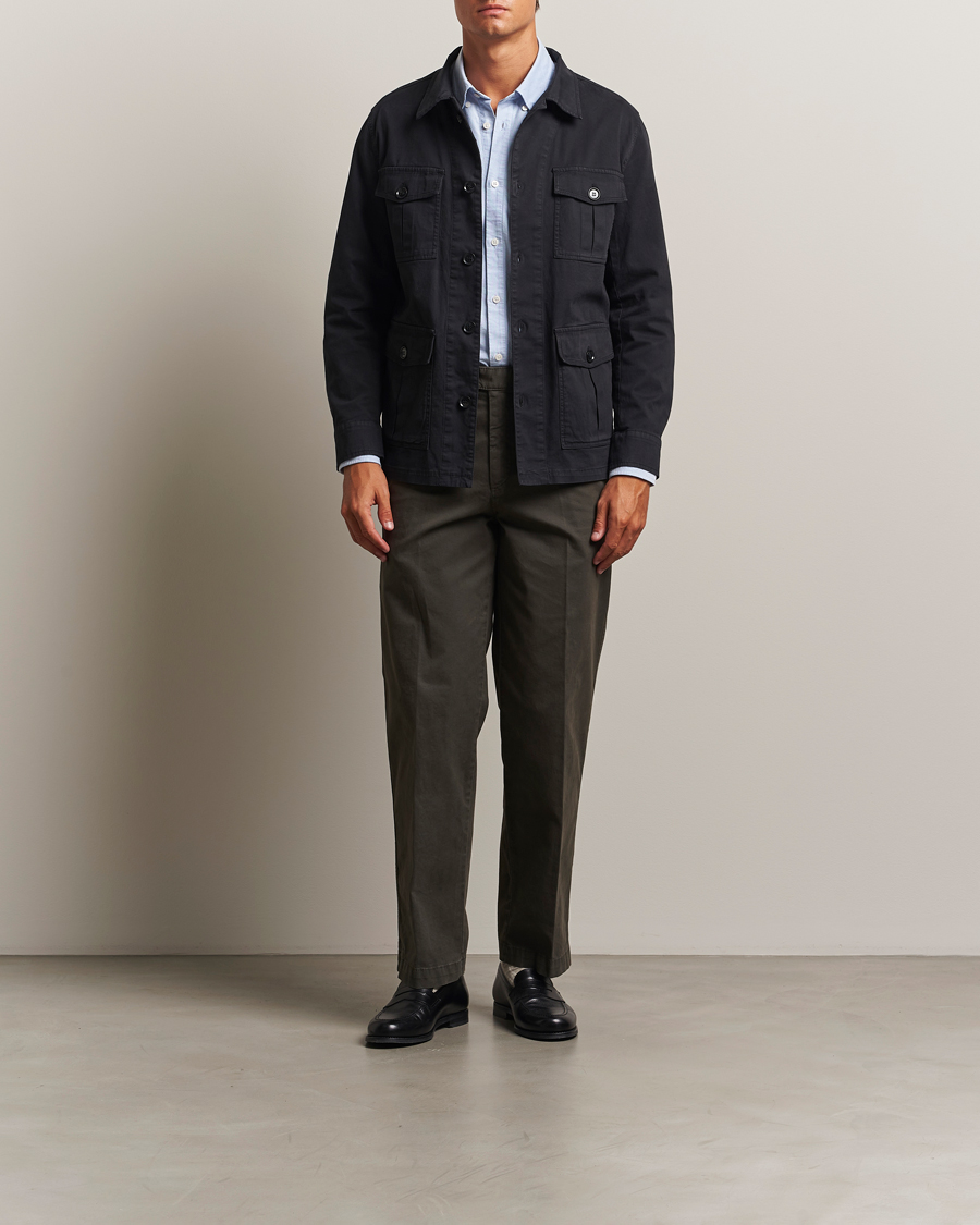 Men | Shirts | Oscar Jacobson | Safari Shirt Jacket Black