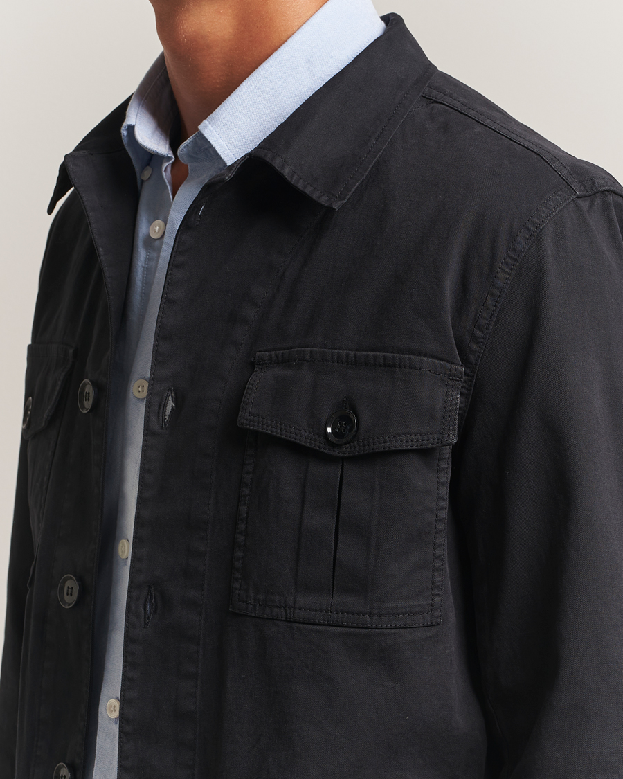 Men | Shirts | Oscar Jacobson | Safari Shirt Jacket Black