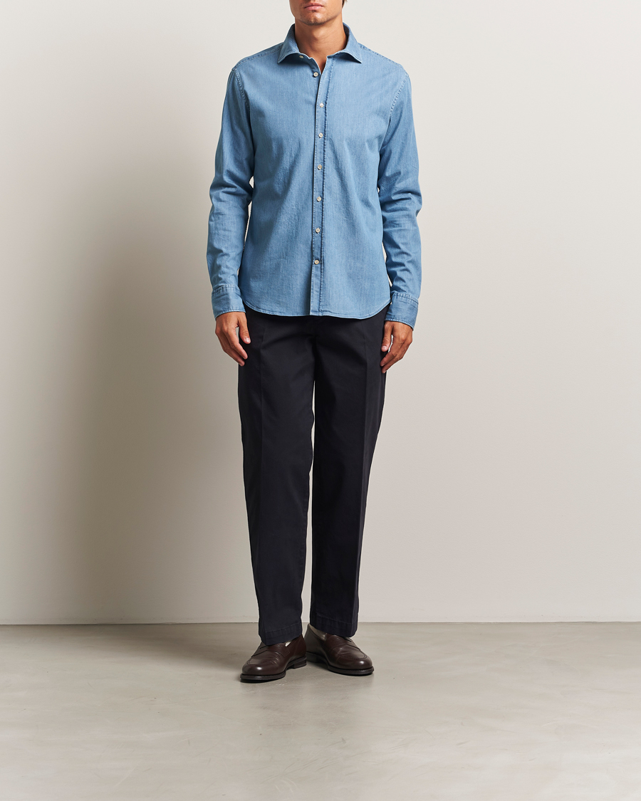 Men | Trousers | Oscar Jacobson | Tanker Cotton Trousers Navy