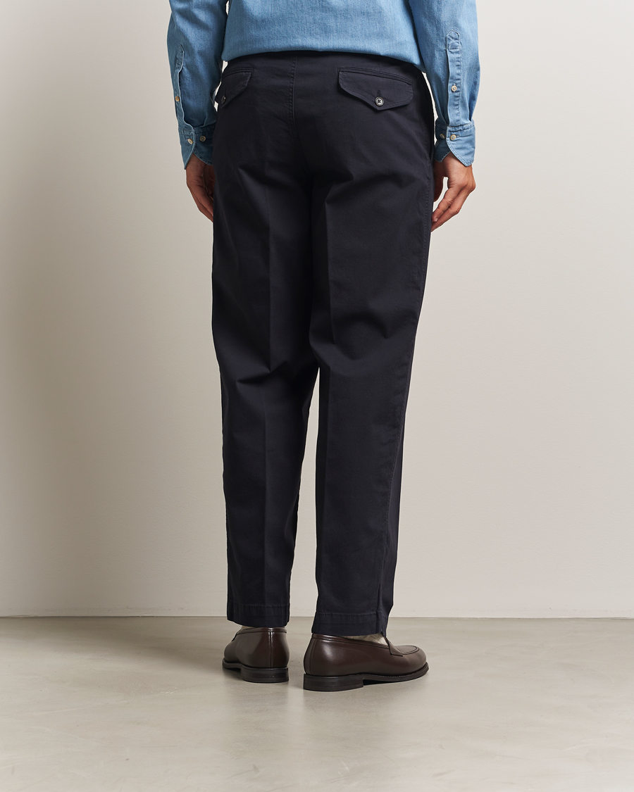 Men | Trousers | Oscar Jacobson | Tanker Cotton Trousers Navy