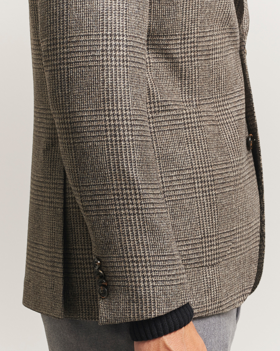Men | Blazers | Oscar Jacobson | Ferry Patch Pocket Wool Check Blazer Brown