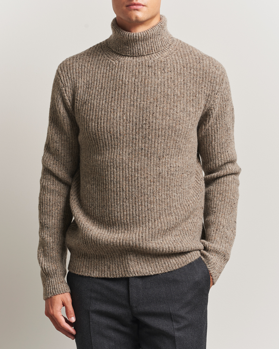 John Smedley Cherwell Extra Fine Merino Rollneck Truffle Brown at