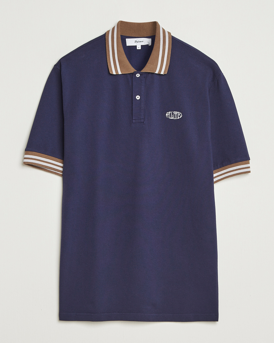 Men | Polo Shirts | Palmes | Oval Pique Polo Dark Blue