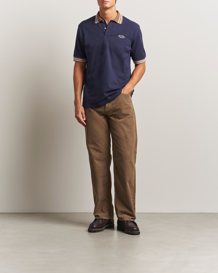 Men | Polo Shirts | Palmes | Oval Pique Polo Dark Blue
