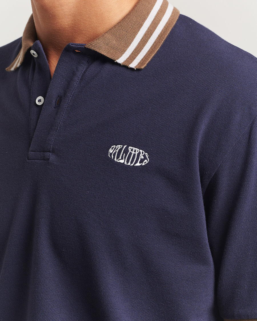Men | Polo Shirts | Palmes | Oval Pique Polo Dark Blue