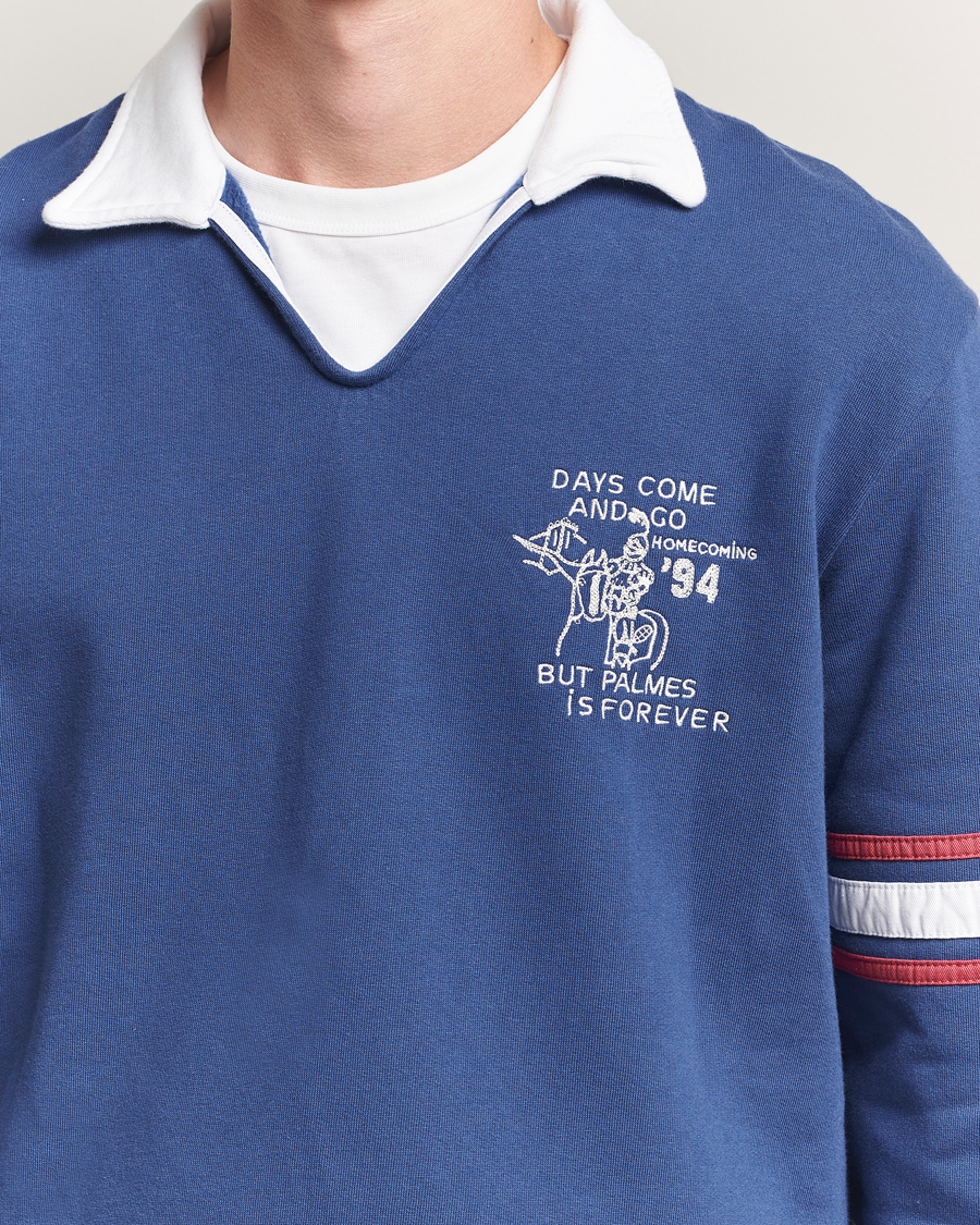 Men | Sweaters & Knitwear | Palmes | Forever Open Rugby Shirt Dark Blue