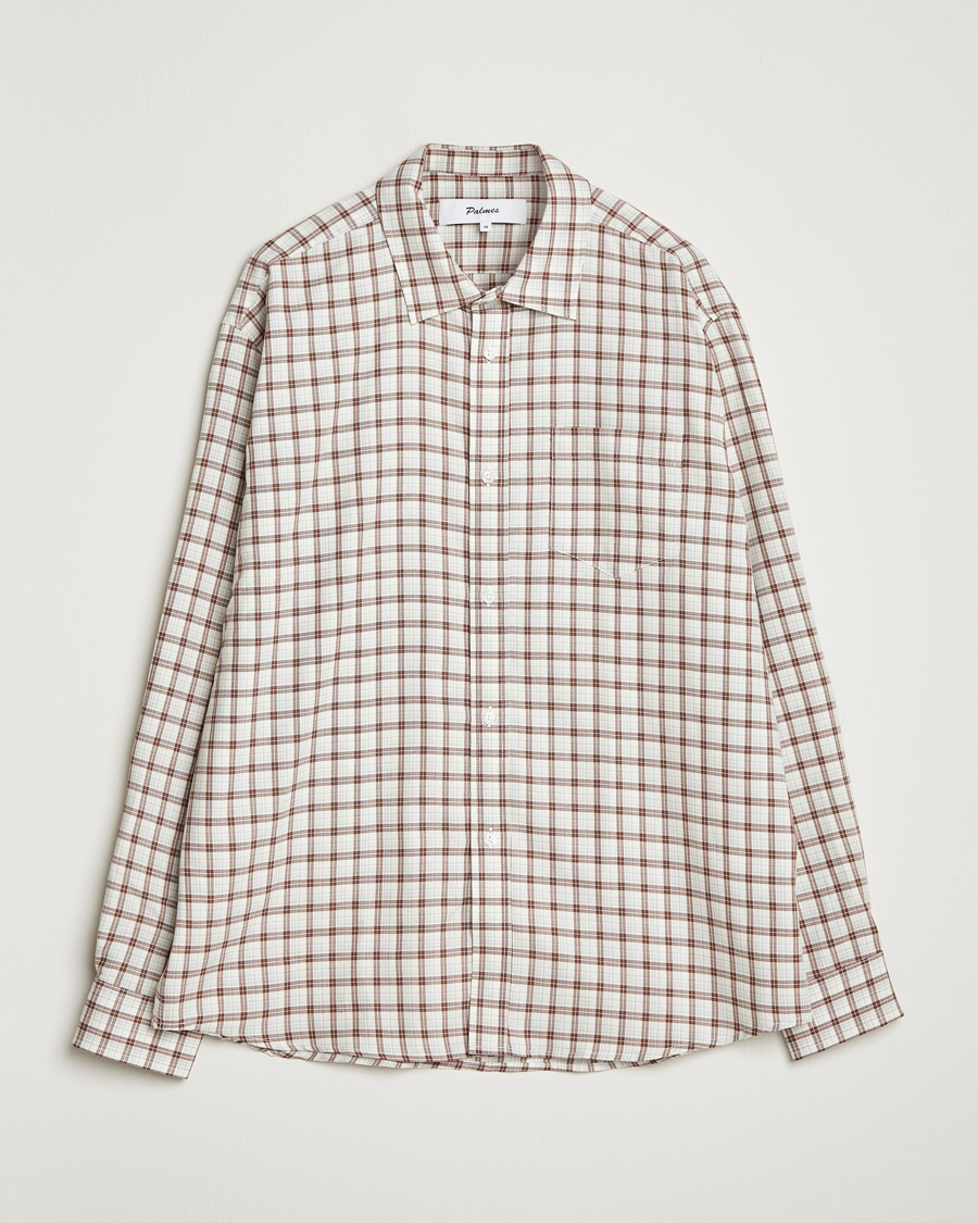 Men | Shirts | Palmes | Cotton/Merino Shirt White/Brown
