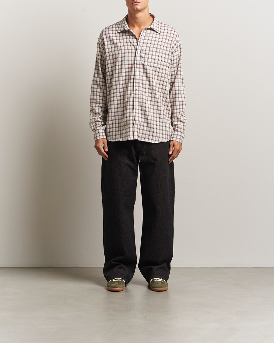 Men | Shirts | Palmes | Cotton/Merino Shirt White/Brown