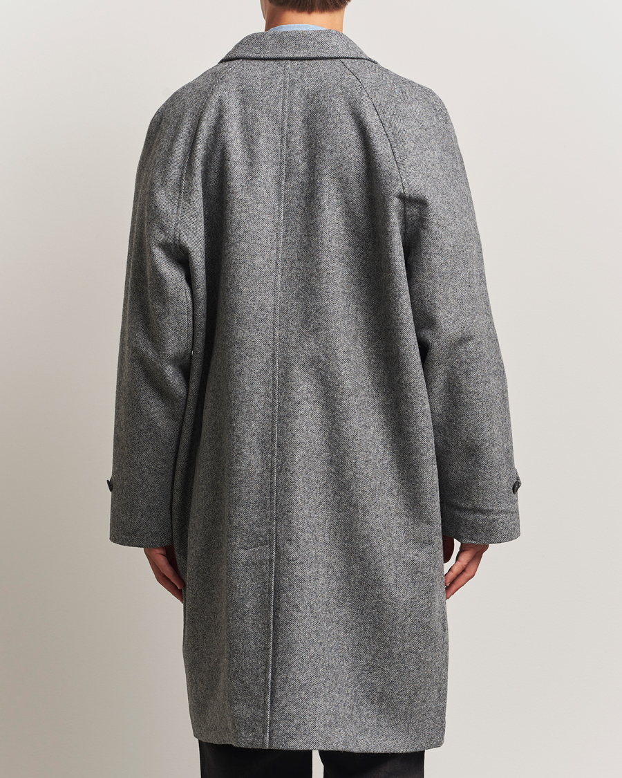Men | Coats & Jackets | Palmes | Herringbone Wool Coat Charcoal
