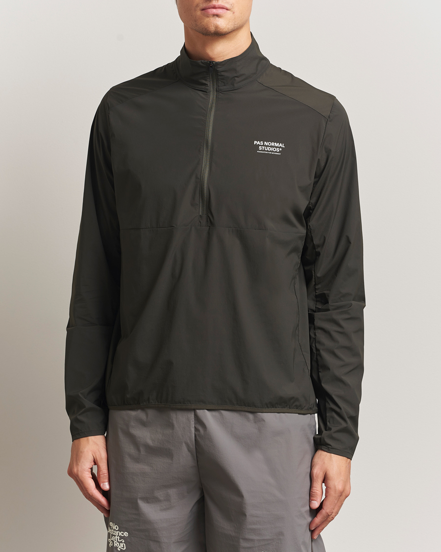 Pas Normal Studios Balance Half Zip Jacket Dark Olive at