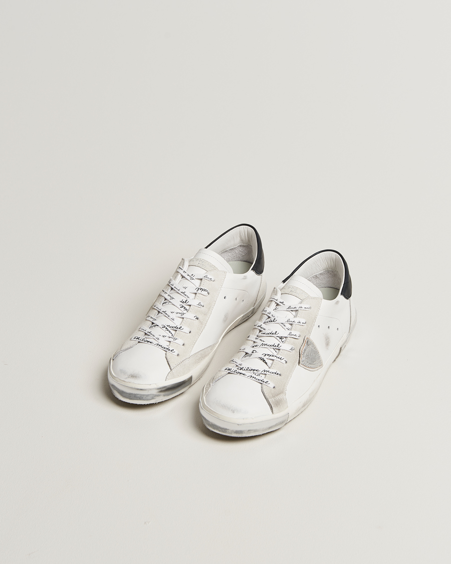 Philippe Model Temple Low Top Leather Sneakers White/Black