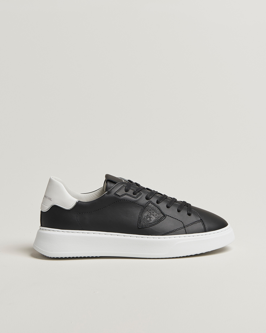 Men | Philippe Model Temple Low Top Leather Sneakers Black | Philippe Model | Temple Low Top Leather Sneakers Black