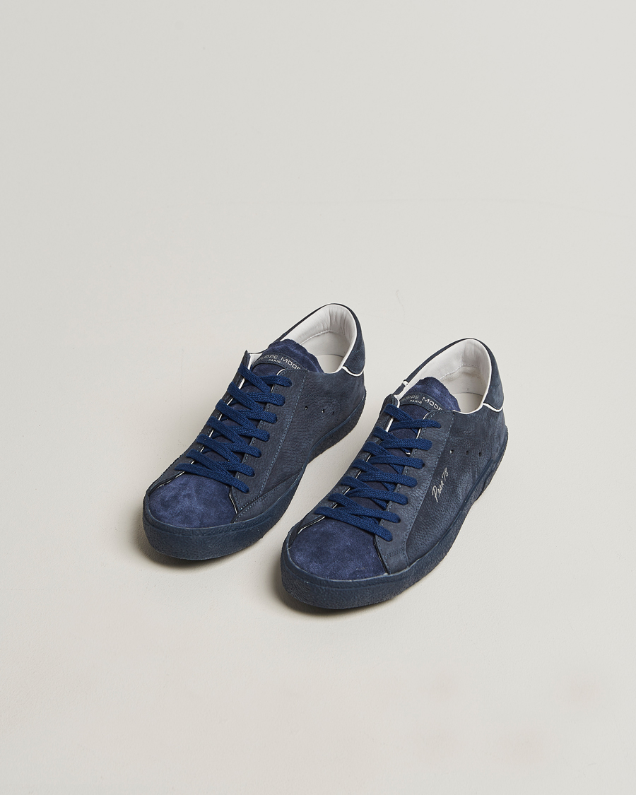 Philippe Model Prsx Low Top Vintage Leather Sneakers Navy at