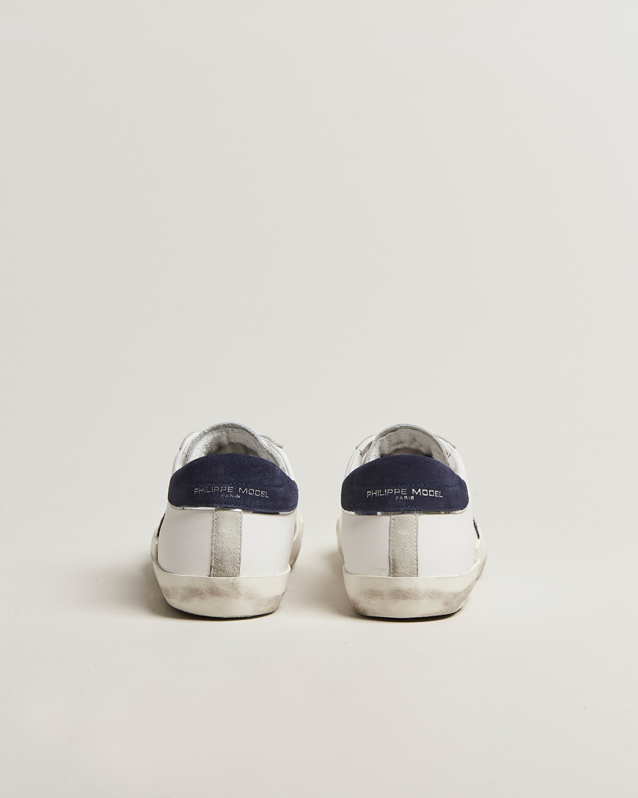 Men | Sneakers | Philippe Model | Prsx Low Top Mix Leather Sneakers White/Navy