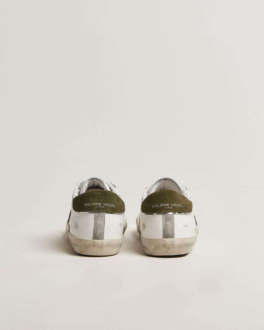 Philippe Model Prsx Low Top Mix Leather Sneakers White/Green at
