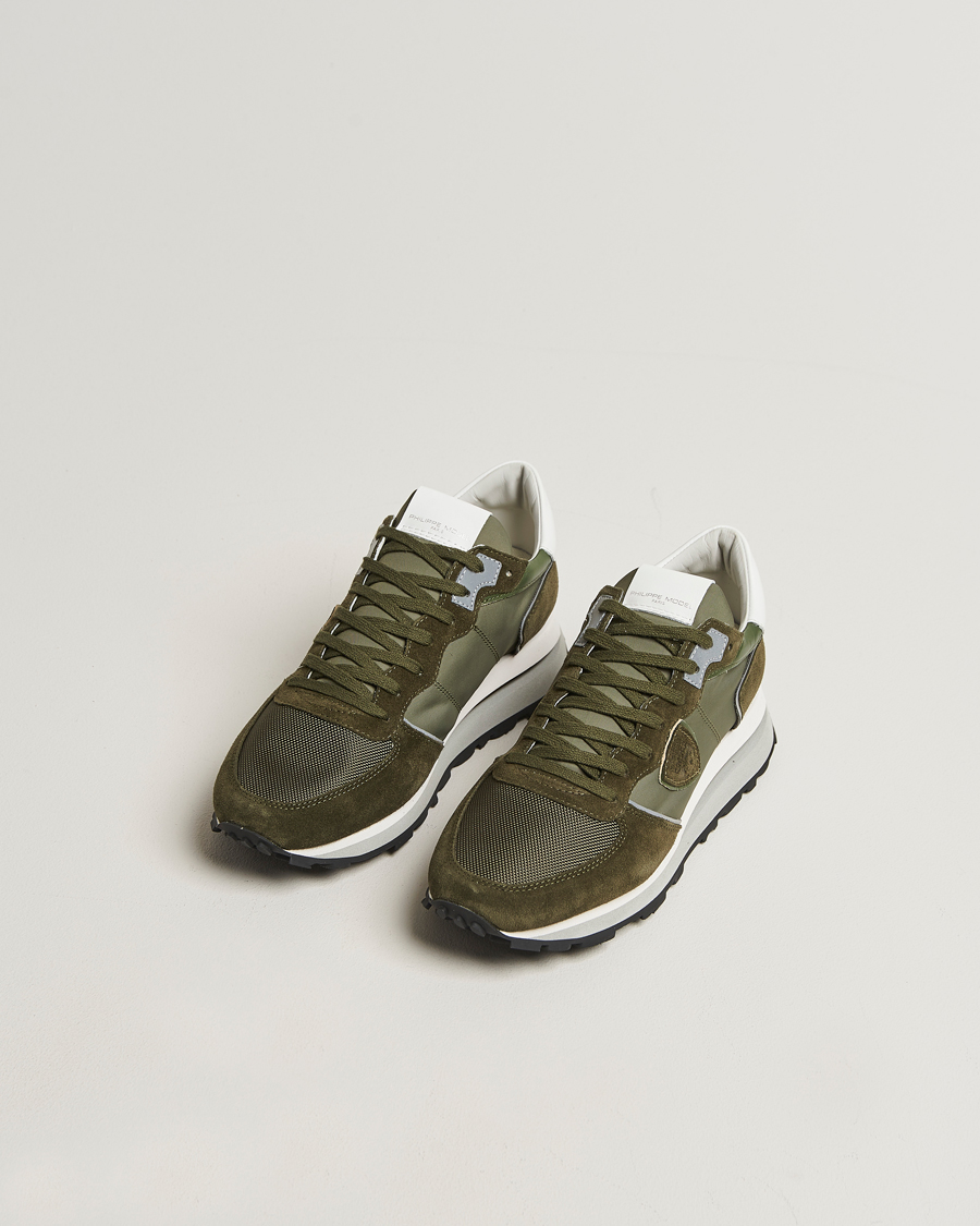 Men | Philippe Model Tropez Haute Running Sneakers Military | Philippe Model | Tropez Haute Running Sneakers Military
