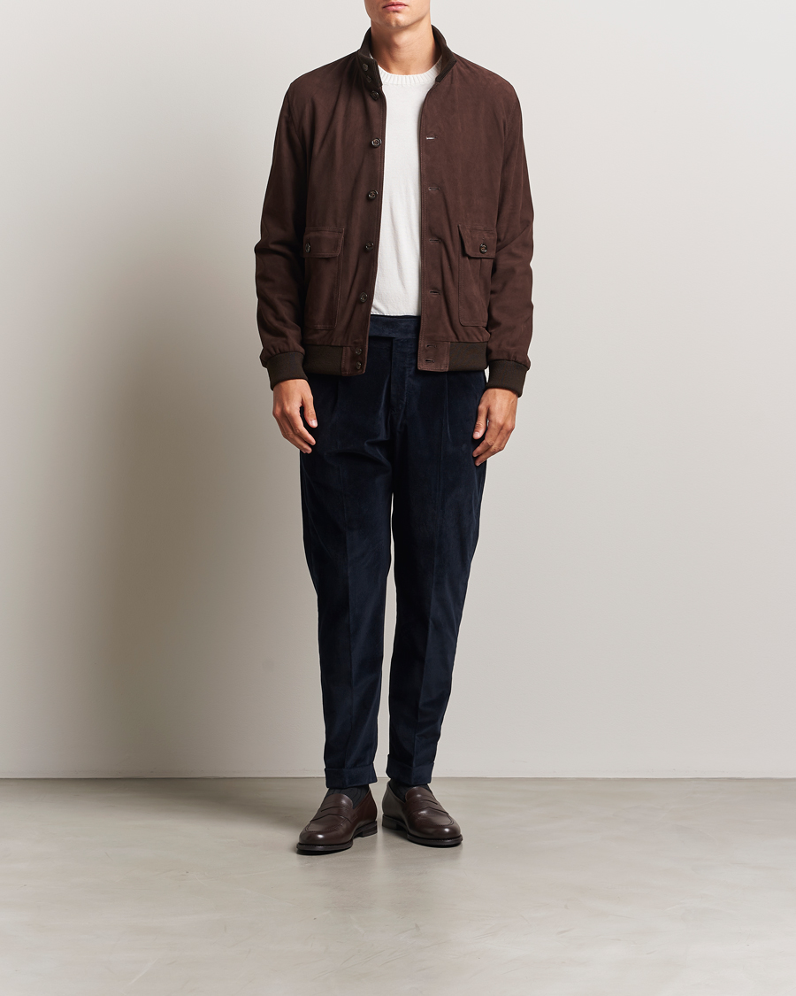 Men | Trousers | PT01 | Rebel Fit Pleated Corduroy Trousers Navy