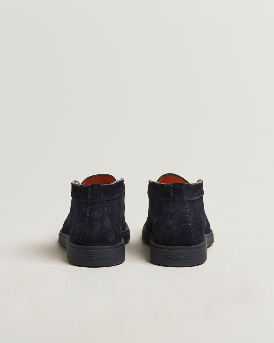 Men | Boots | Santoni | Detroit Chukka Boots Navy Suede
