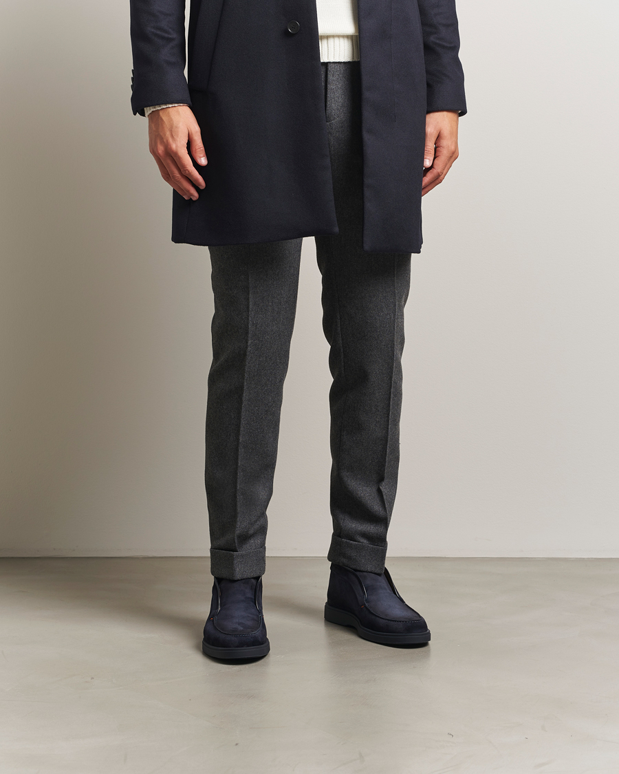 Men | Boots | Santoni | Detroit Chukka Boots Navy Suede