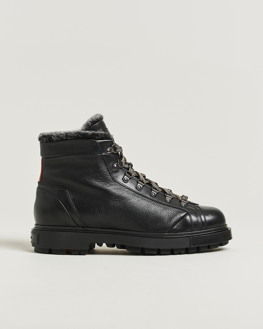 Men | Boots | Santoni | St Moritz Winter Boots Black Calf