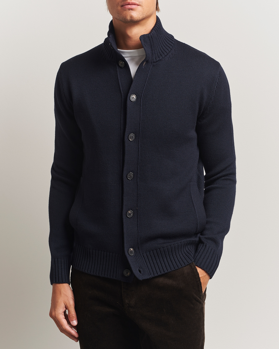 Zanone Virgin Merino Wool Chioto Navy at CareOfCarl.com