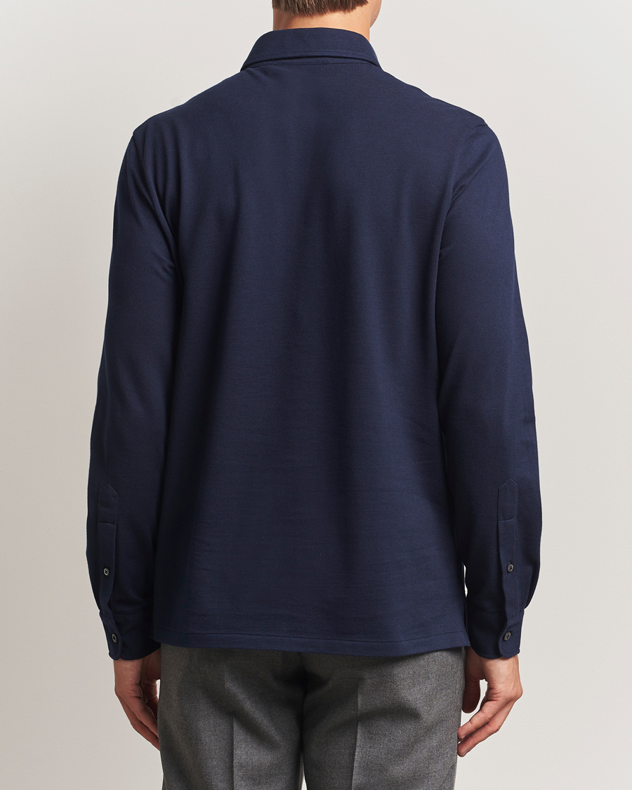 Men | Polo Shirts | Ralph Lauren Purple Label | Long Sleeve Polo Shirt Navy