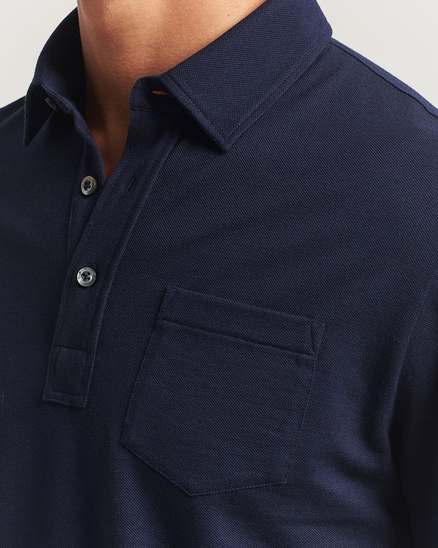 Men | Shirts | Ralph Lauren Purple Label | Long Sleeve Polo Shirt Navy