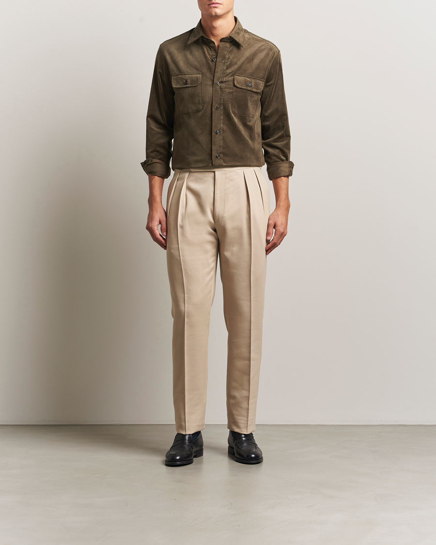 Ralph Lauren Purple Label Corduroy Overshirt Loden at CareOfCarl.com