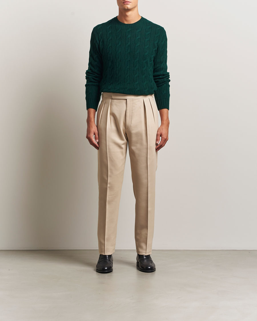 【新品】RALPH LAUREN PURPLE LABELホワイトチノスラックス Ralph Lauren Purple Label Silk Trousers | White | FARFETCH