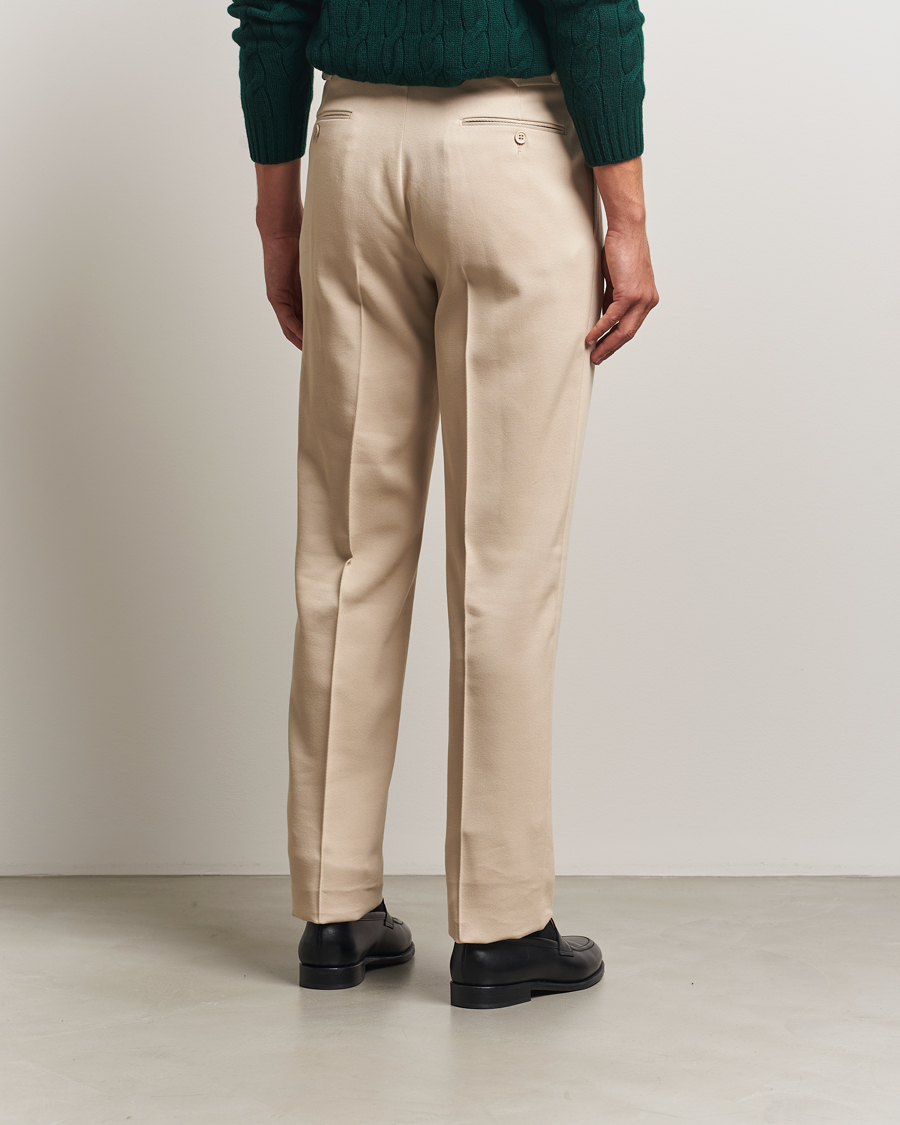 Ralph Lauren Purple Label Pleated Twill Trousers Limestone at