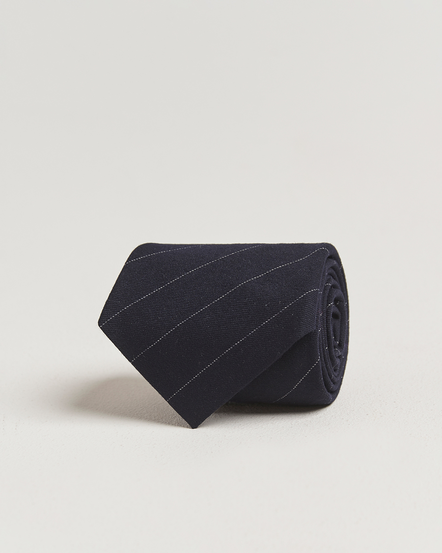 Men | Ralph Lauren Purple Label Wool Pinstripe Tie Navy/Grey | Ralph Lauren Purple Label | Wool Pinstripe Tie Navy/Grey