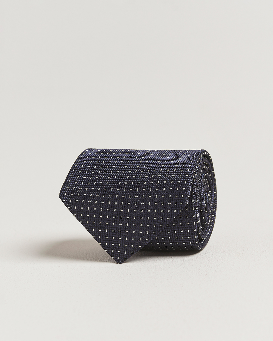 Men | Ties | Ralph Lauren Purple Label | Silk Jacquard Tie Navy/White