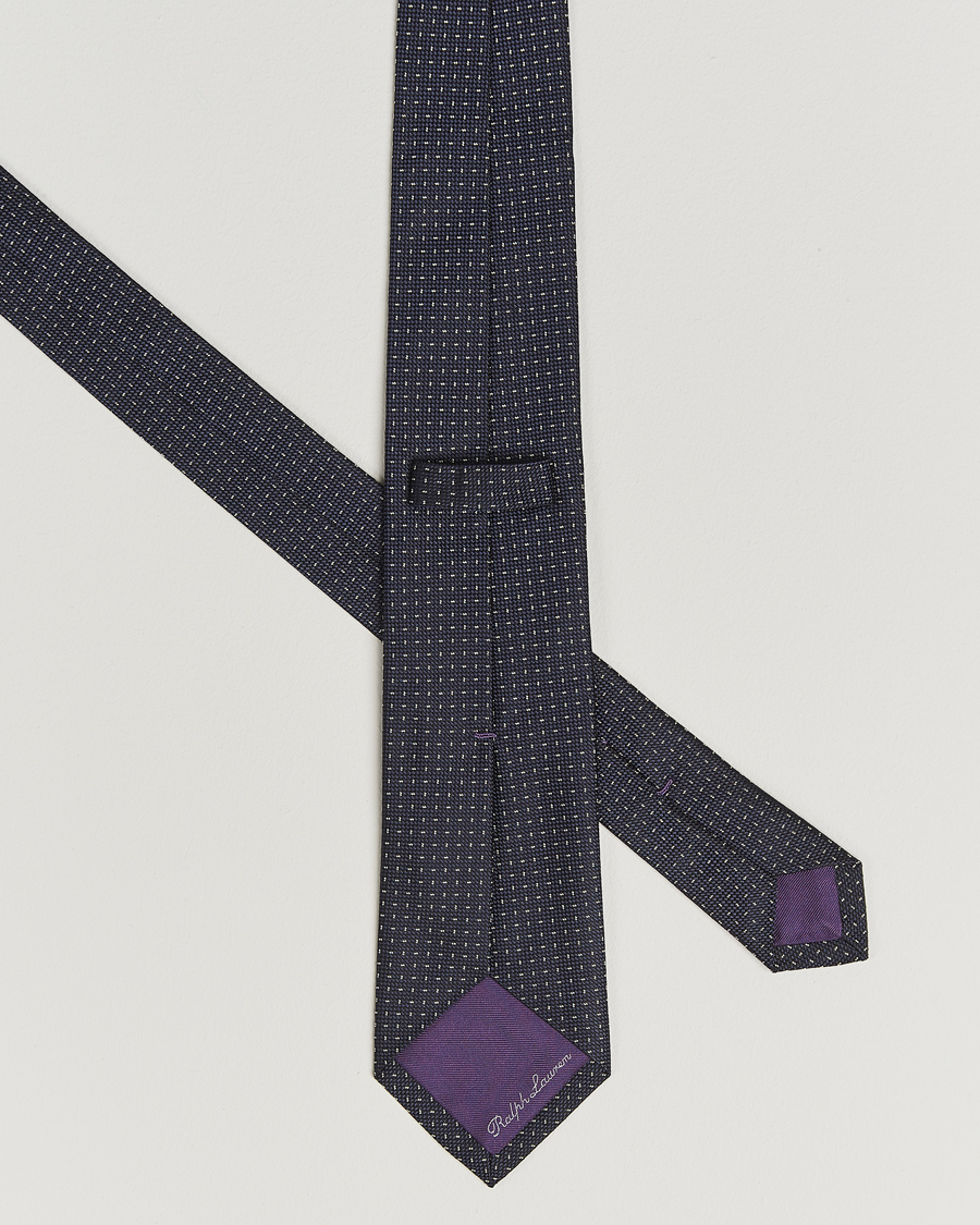 Men | Ties | Ralph Lauren Purple Label | Silk Jacquard Tie Navy/White