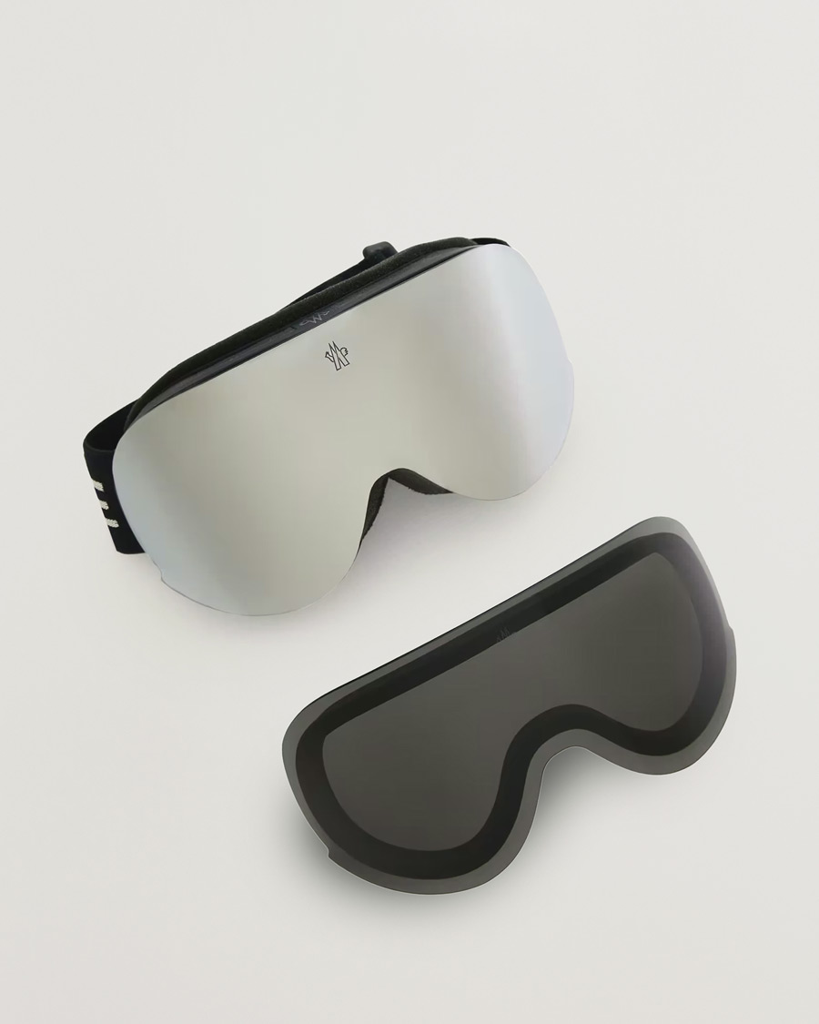 Men | Sunglasses | Moncler Lunettes | 0ME8017 Ski Goggles Black/Silver