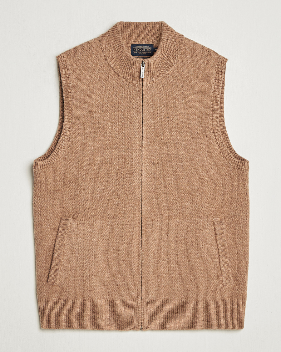 Men | Sweaters & Knitwear | Pendleton | Wool Sweater Vest Tan
