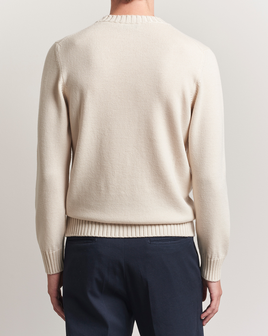 Men | Sweaters & Knitwear | Piacenza Cashmere | Brushed Wool Crew Neck Latte
