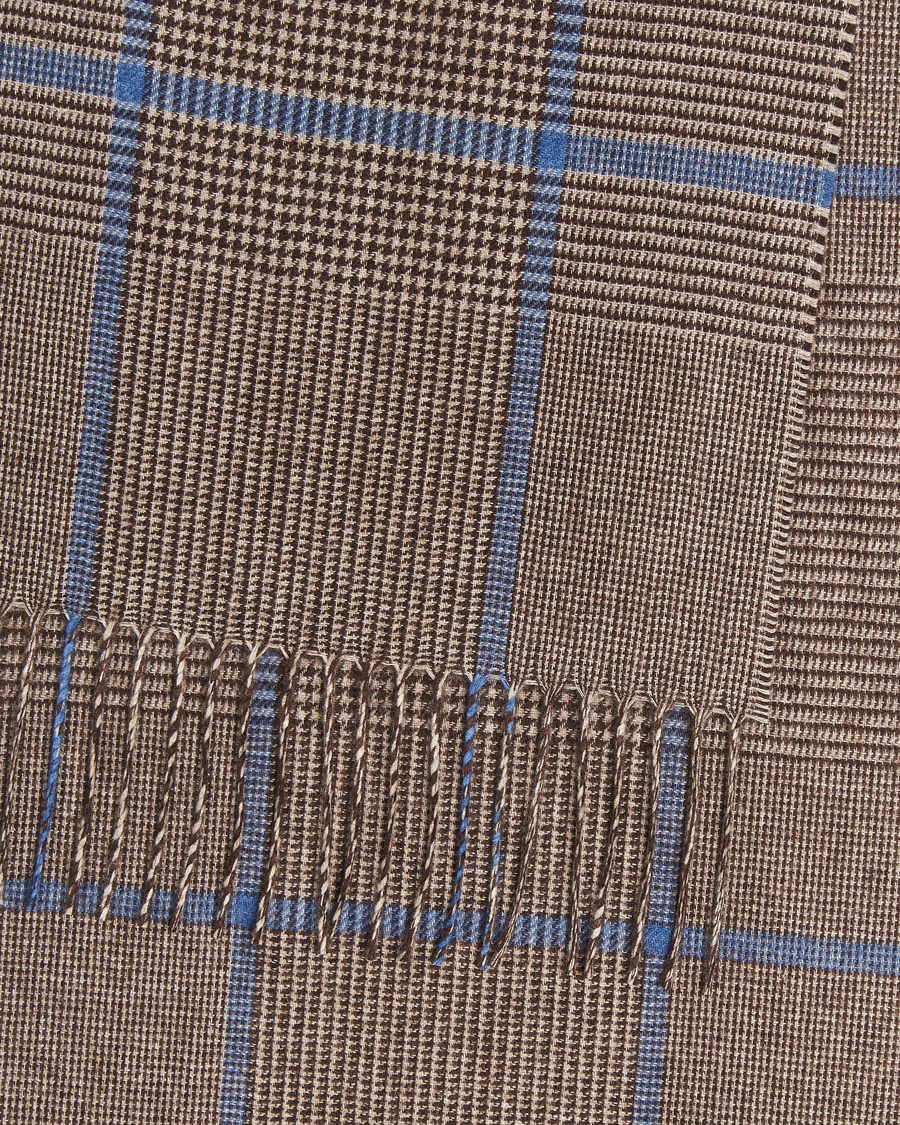 Men | Piacenza Cashmere Cashmere/Silk Overcheck Scarf Brown | Piacenza Cashmere | Cashmere/Silk Overcheck Scarf Brown