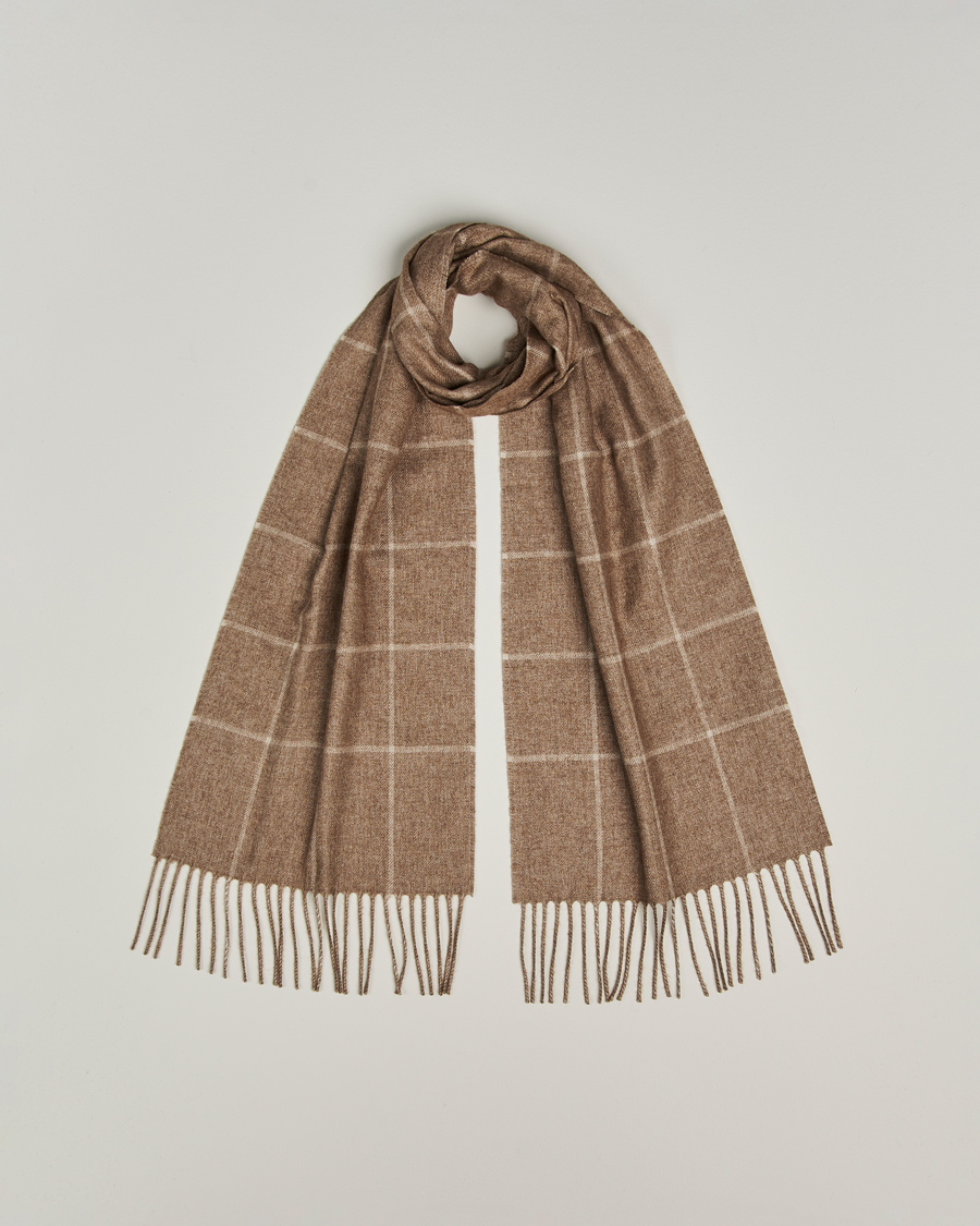 Men | Piacenza Cashmere Cashmere/Silk Window Pane Scarf Beige | Piacenza Cashmere | Cashmere/Silk Window Pane Scarf Beige