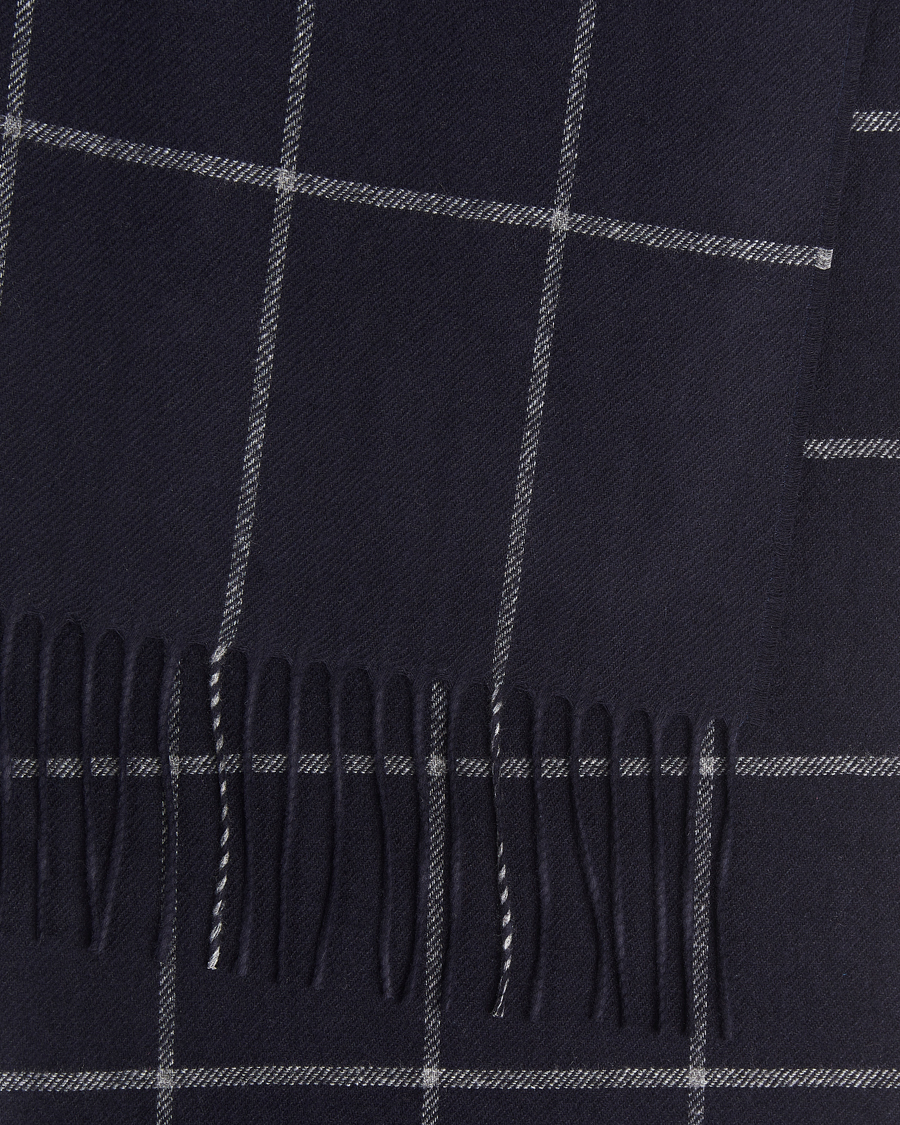 Men | Piacenza Cashmere Cashmere/Silk Window Pane Scarf Navy | Piacenza Cashmere | Cashmere/Silk Window Pane Scarf Navy
