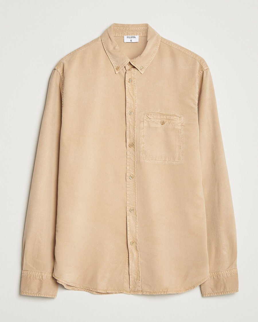 Men | Shirts | Filippa K | Zachary Lyocell Shirt Latte Beige