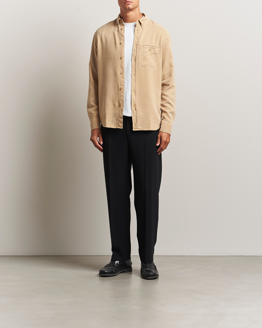 Men | Shirts | Filippa K | Zachary Lyocell Shirt Latte Beige