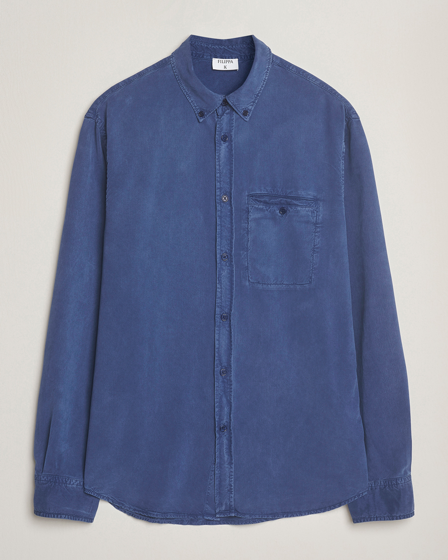 Men | Shirts | Filippa K | Zachary Lyocell Shirt Royal Navy