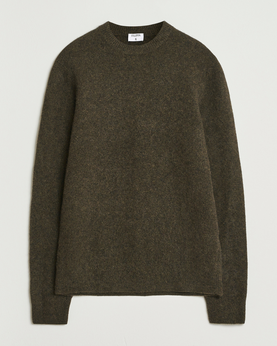Men | Sweaters & Knitwear | Filippa K | Yak Knitted Sweater Dark Khaki Green