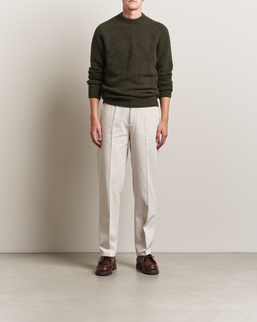 Men | Sweaters & Knitwear | Filippa K | Yak Knitted Sweater Dark Khaki Green