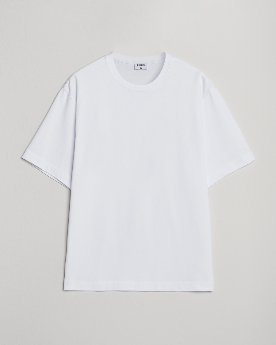 Men | T-Shirts | Filippa K | Heavy Cotton Crew Neck T-Shirt White