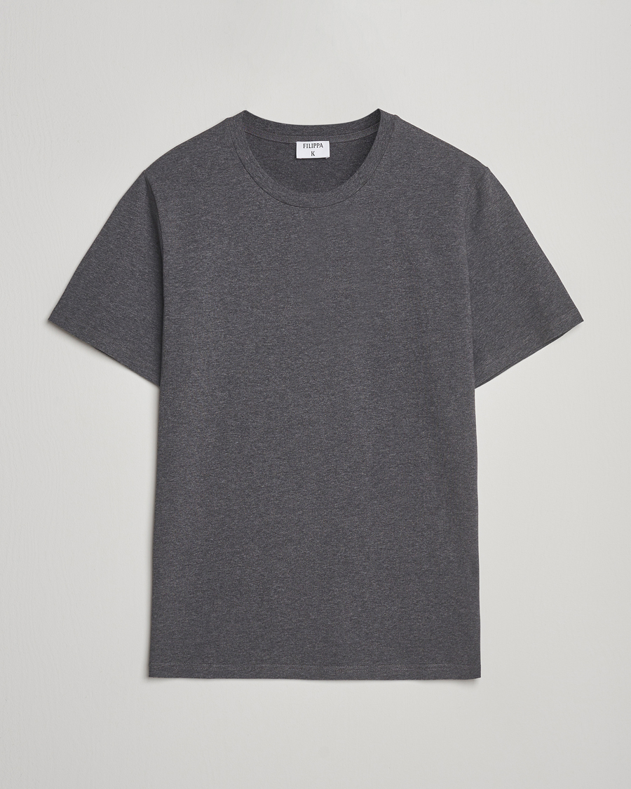 Men | T-Shirts | Filippa K | Soft Lycra T-Shirt Anthracite Melange
