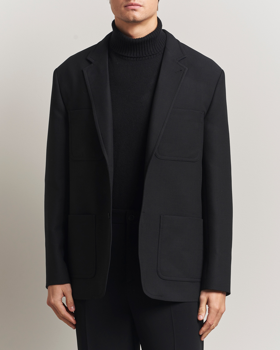 Men | Blazers | Filippa K | Riley Wool Workwear Blazer Black